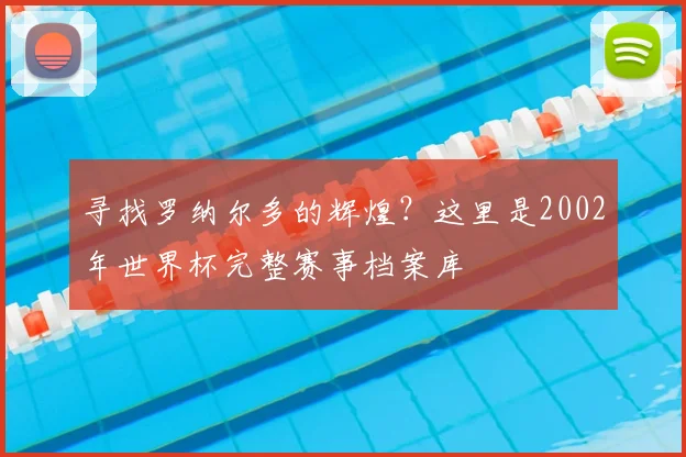 寻找罗纳尔多的辉煌?这里是2002年世界杯完整赛事档案库